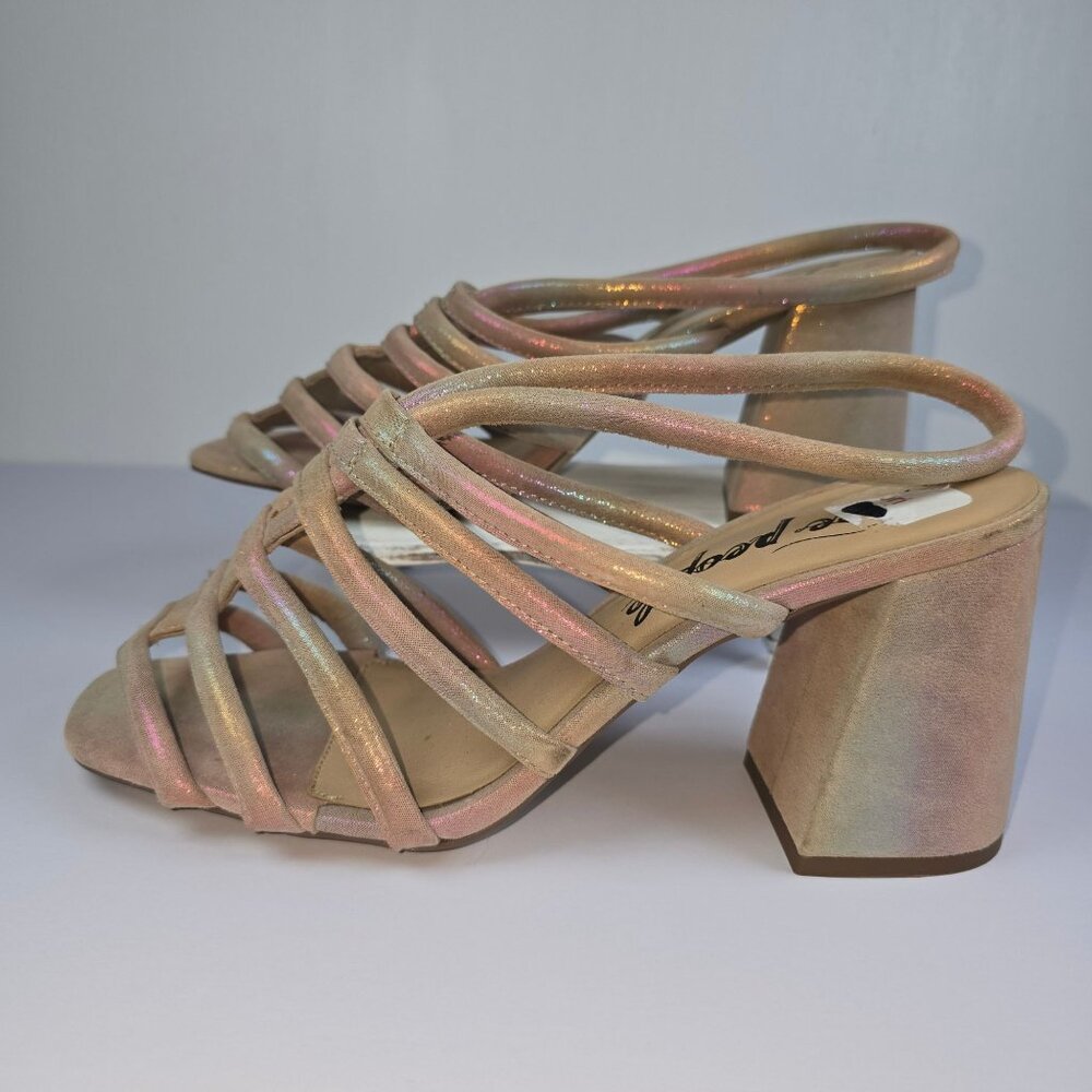 Free People Collette Cinched Rainbow Iridescent Blocked Heels, 8 (US), 38.5 NWOB - Picture 3 of 11